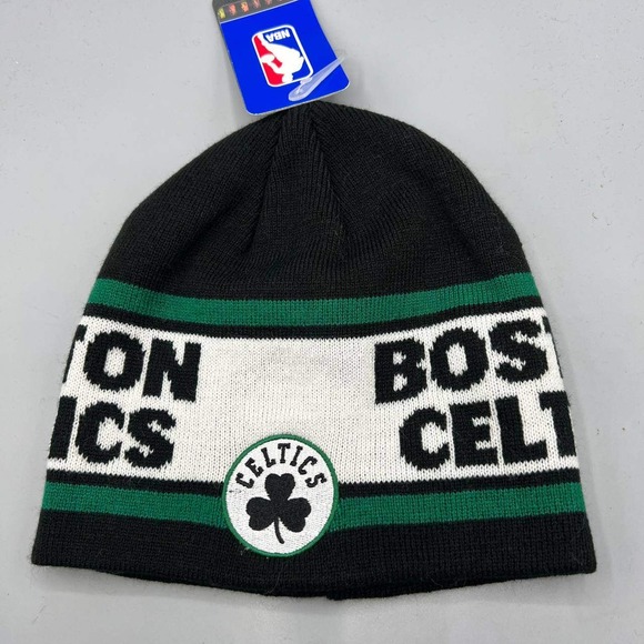 Boston Celtics Hat Youth Black Green‎ NBA Beanie Cap New - Picture 1 of 4